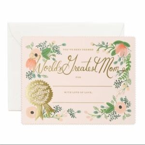 ♥️… Rifle Paper Co. World's Greatest Mom Certificate Card Anthropologie